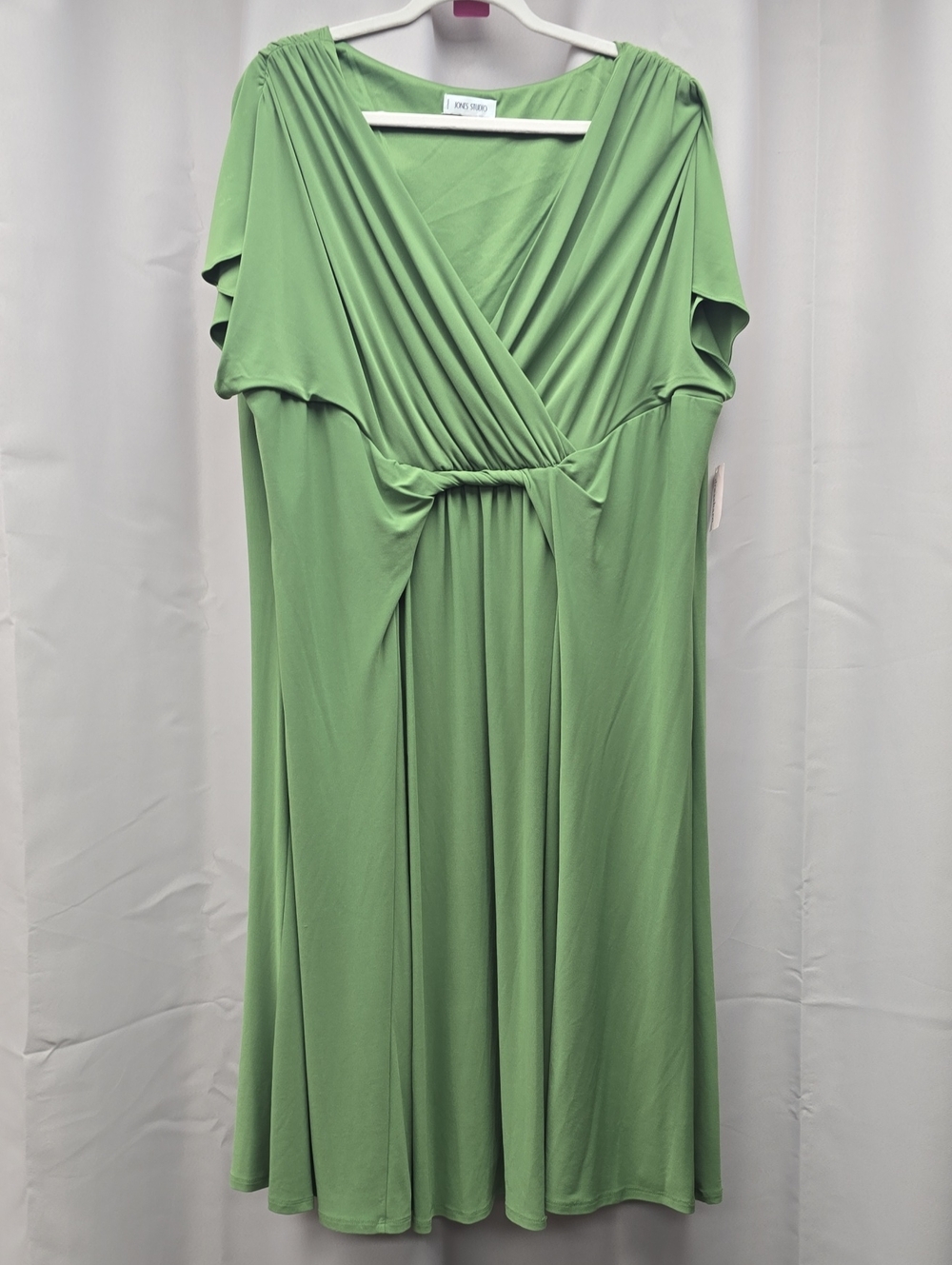 Jobws Studio Light Green Faux-Wrap Midi Dress Size 22